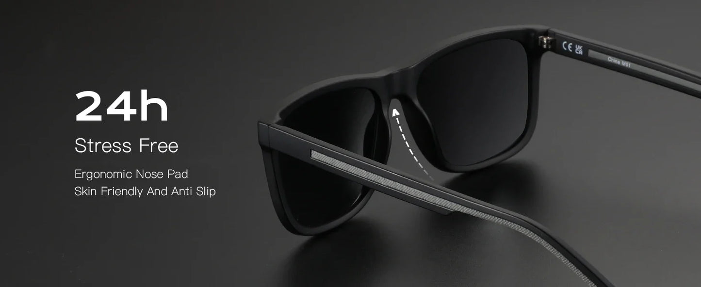 Men's Polarized Sunglasses - Lightweight TR90 Frame Square Mens Sunglasses UV400 Protection