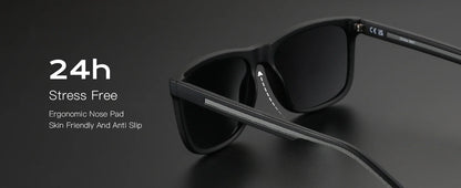 Men's Polarized Sunglasses - Lightweight TR90 Frame Square Mens Sunglasses UV400 Protection