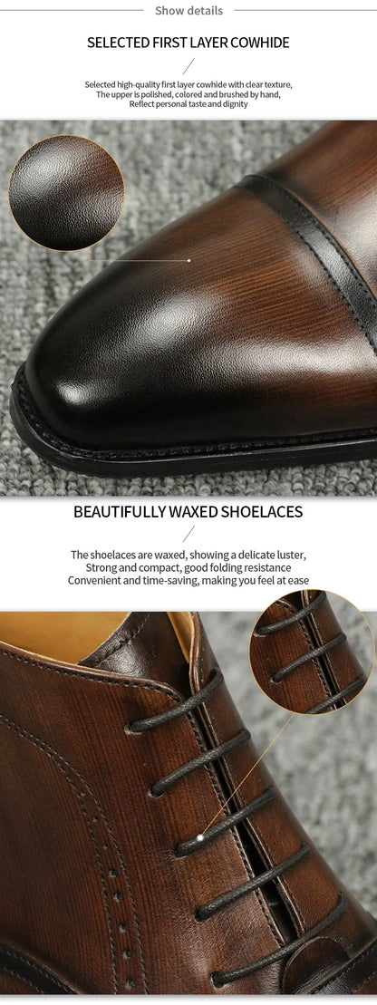 Luxury Men Genuine Leather Ankle Boots Fashion Casual Zapatos De Hombre Suit Work Safety Pointed Toe Cool Trendy Boot Customized