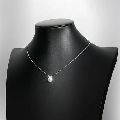 Pear Cut 1-5CT Solitaire Moissanite Diamond Pendant for Woman Man 925 Silver Plated 18k Wedding Bridal Neck Chain Necklace