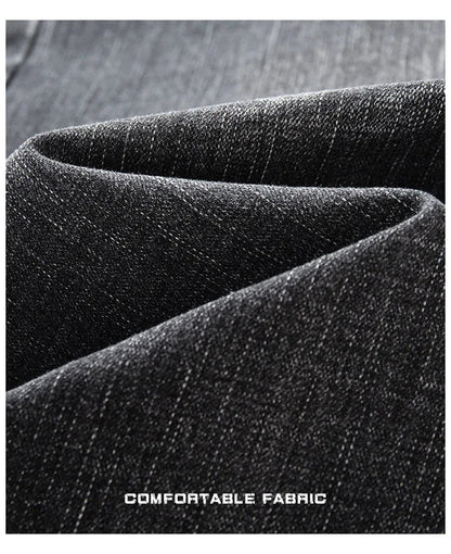 New Men's Slim Straight Elastic Jeans Fashion Business Casual Comfortable Soft Denim Trousers High Quality Mens Designer Clothes