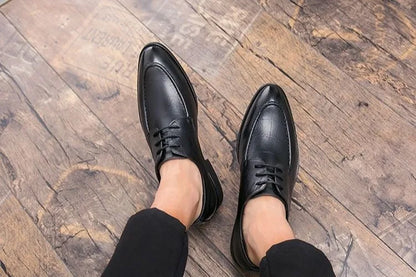 Men's British Style Leather Shoes Korean Version Pointed Toe Business Formal Trendy Versatile