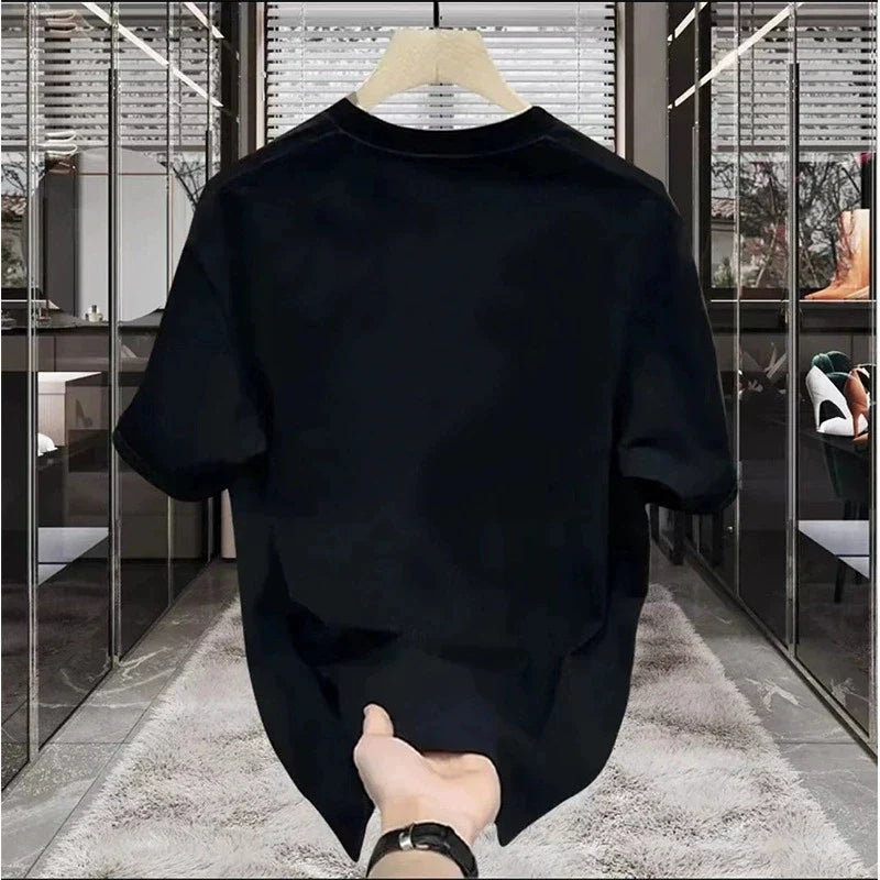 Men's Cotton T-shirts 5XL WhiteT Shirt for Men Casual Summer Wear Hip Hop Print Black Tee Shirts Men Clothing Fashion