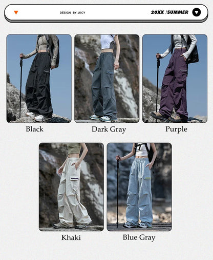 Women Hiking Pants Outdoor Waterproof Zippered Pocket Mountaineering Paratrooper Pants Autumn Breathable Camping Cycling Pants