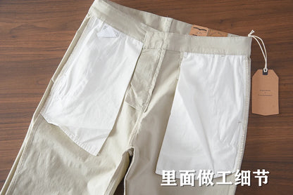 2025 Summer New American Retro Thin Micro Elasticity Casual Pants Men's Simple 97% Cotton Slim CHINO Business Straight Trousers
