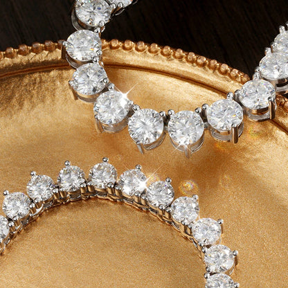 3 Claw D VVS1 Moissanite Tennis Necklace 3/4/5mm GRA Certified Lab Diamond Solid s925 Silver GRA Necklace for Women Man