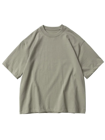 11.29oz 320Grams Heavy Cotton Weight Oversized Loose Men T-shirt Solid Color Drop Shoulder Short Sleeve High Quality