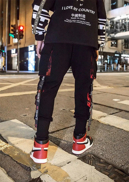Mens Techwear Sweatpants Y2K Streetwear Jogging Pants Men Hip Hop Street Dance Casual Trousers Vintage Cargo Pant Pantalon Homme