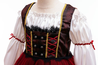 Halloween Girl Pirate Dress Pirates Caribbean Role Playing Costume Children Princess Dress Pirate Captain Performance Costume