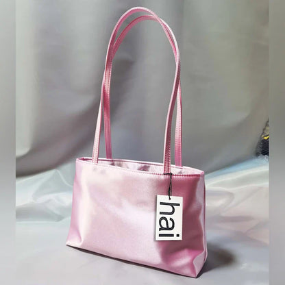 2026 Luxury Shoulder Bags Silk Women's Handbag Square Underarm Bag Ins Famous Brand Commuter Bag Contrasting Color Macaron Totes