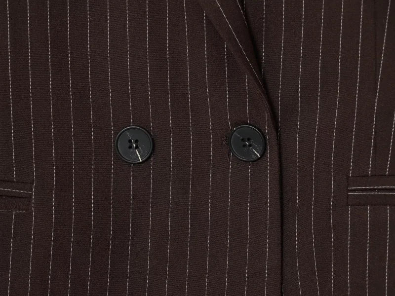 Fall/Winter 2025 New  Women's Street Fashion oversized pinstripe shoulder-padded loose suit jacket for women
