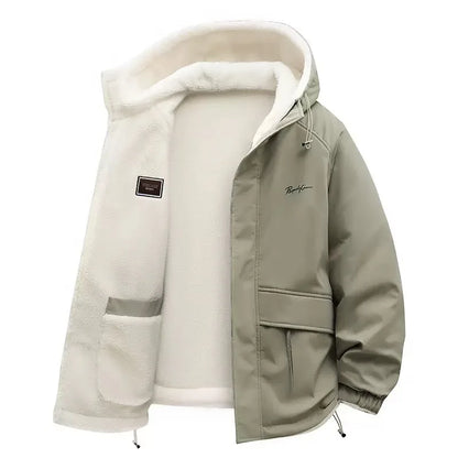 Winter Fashion Trend With Thick Fleece and Warm Hooded Jacket For Men's Casual Loose Sports Plus Large Size High-Quality Jacket