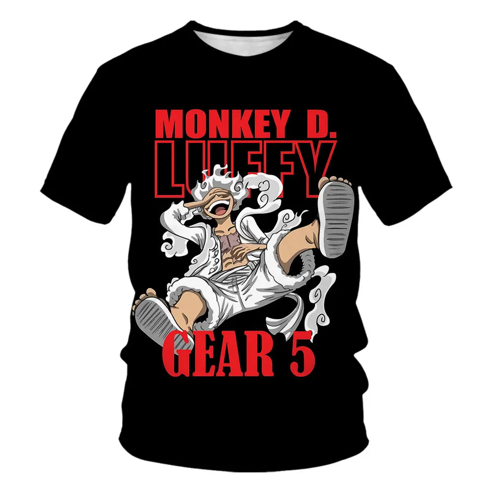 New Japanese anime One Piece cartoon children's adult 3D printed top T-shirt One Piece Dragon Ball boy cartoon top T-shirt