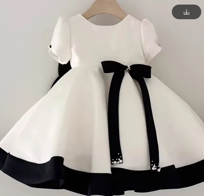 Teen Girl Clothes 2026 White Girls Host Dress Children Gown Costume Kids Summer Performance Outfit Birthday Party Princess Tutu