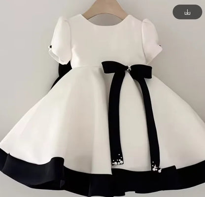 Teen Girl Clothes 2026 White Girls Host Dress Children Gown Costume Kids Summer Performance Outfit Birthday Party Princess Tutu