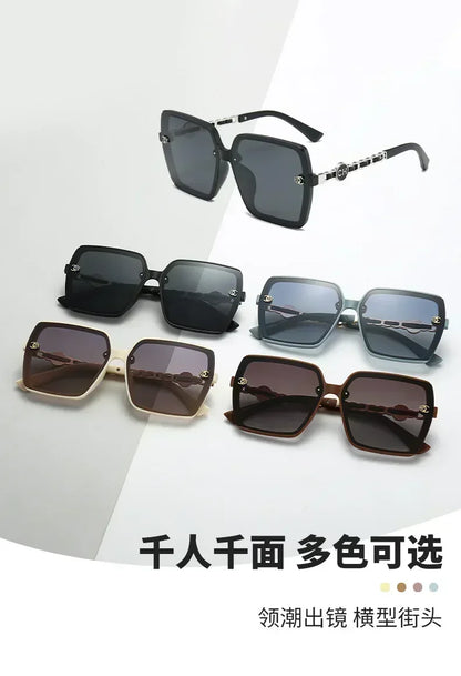 New Fashion Sunglasses for Women Hot Sale Polarized Large Frame Square Retro Sun Glasses Gradient Ladies Sunglass for Men UV400