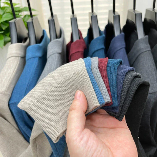 Men's Long Sleeve Fashion Casual Polo, Shirt Collar Pullover Sweater. Business Sweater T-shirt Golf Spring & Autumn Wool