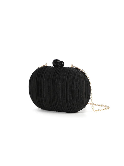 Elegant Satin Pleated Handbag 2025 New Niche Design Bridal Princess Ladies' Evening Bag Ceremony Cloth Round Purses and Clutches