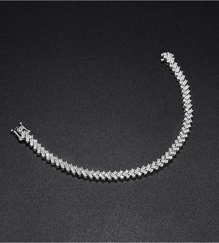 2025 New In Real D Color Full 1.4mm Moissanite Tennis Bracelet For Women S925 Silver Diamond Link Chain Bracelets Wholesale
