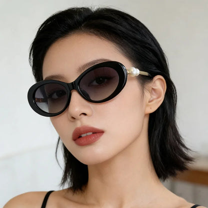 European and American Versatile Pearl Sunglasses for Women, High-End Celebrity Style Fashionable Polarized Sunglasses