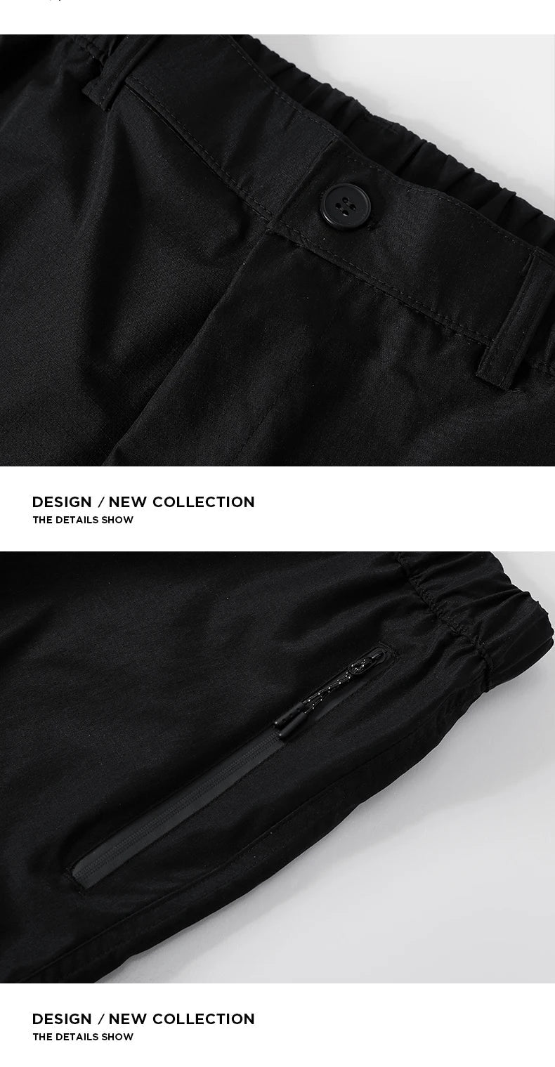 Summer Quick Dry Cargo Shorts Mens Lightweight Work Cargo Shorts Multi Pockets Waterproof Outdoor Hiking Fishing Shorts Male