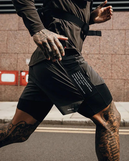 Men's Gym Shorts 2 in 1 Quick Dry Running Shorts Basketball Jogger Summer Fitness Workout Short Pants Bodybuilding Activewear