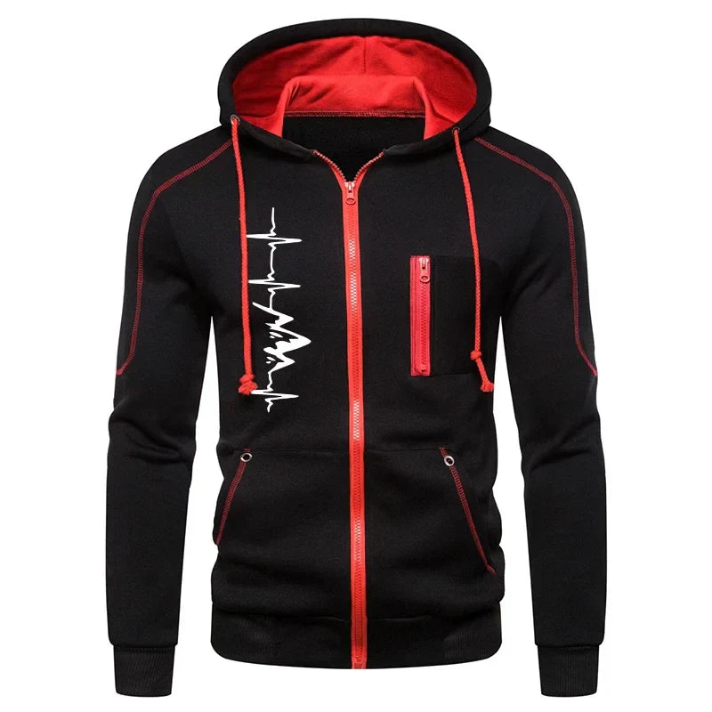 High Quality Autumn Winter Outdoors Hoodie Daily Men's Clothing Jogging Casual Sports Single Piece Zipper Jacket and Sport Pants