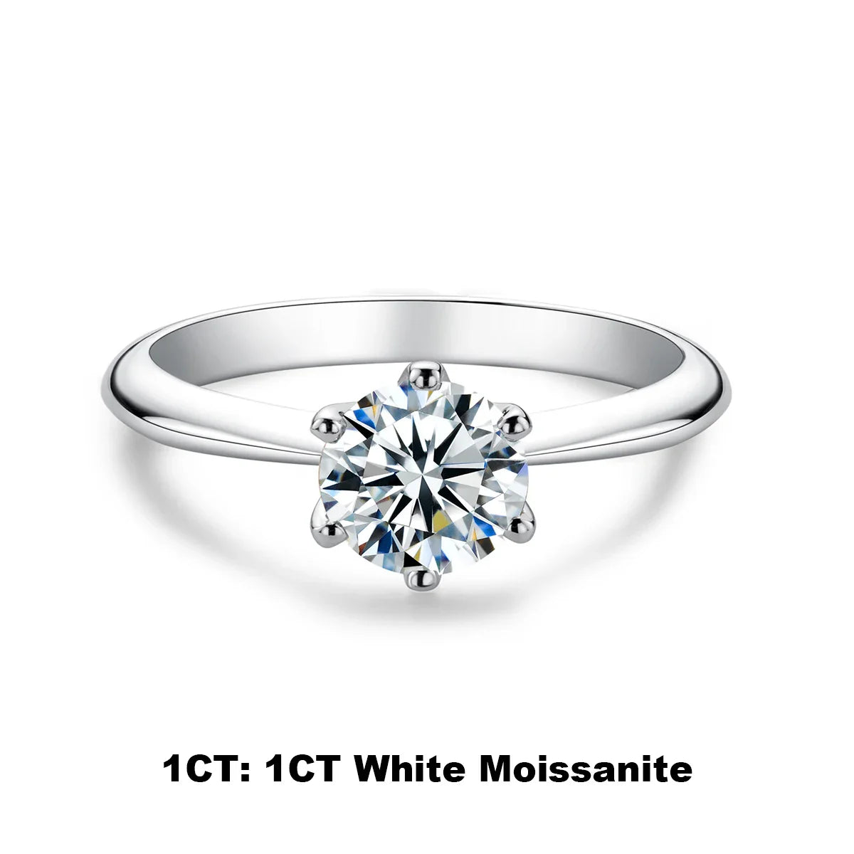 1ct 2ct 3ct 5ct D Color Moissanite Engagement  Ring for Women 925 Sterling Silver Gold Plated Solitaire Rings Wholesale
