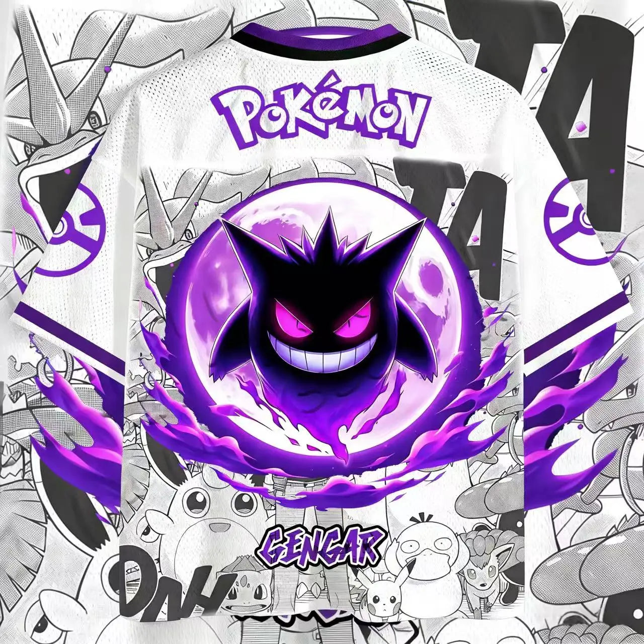 Summer 2026 Pokemon Series Themed Baseball Suit 3D Printed Breathable Quick Drying Short-sleeved T-shirt Adult Parent-child Top
