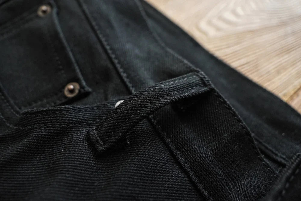 Mens Jeans Black Jeans Double-sided Dyeing Sanforized Selvedge Denim Jeans  16 Oz Regular Fit