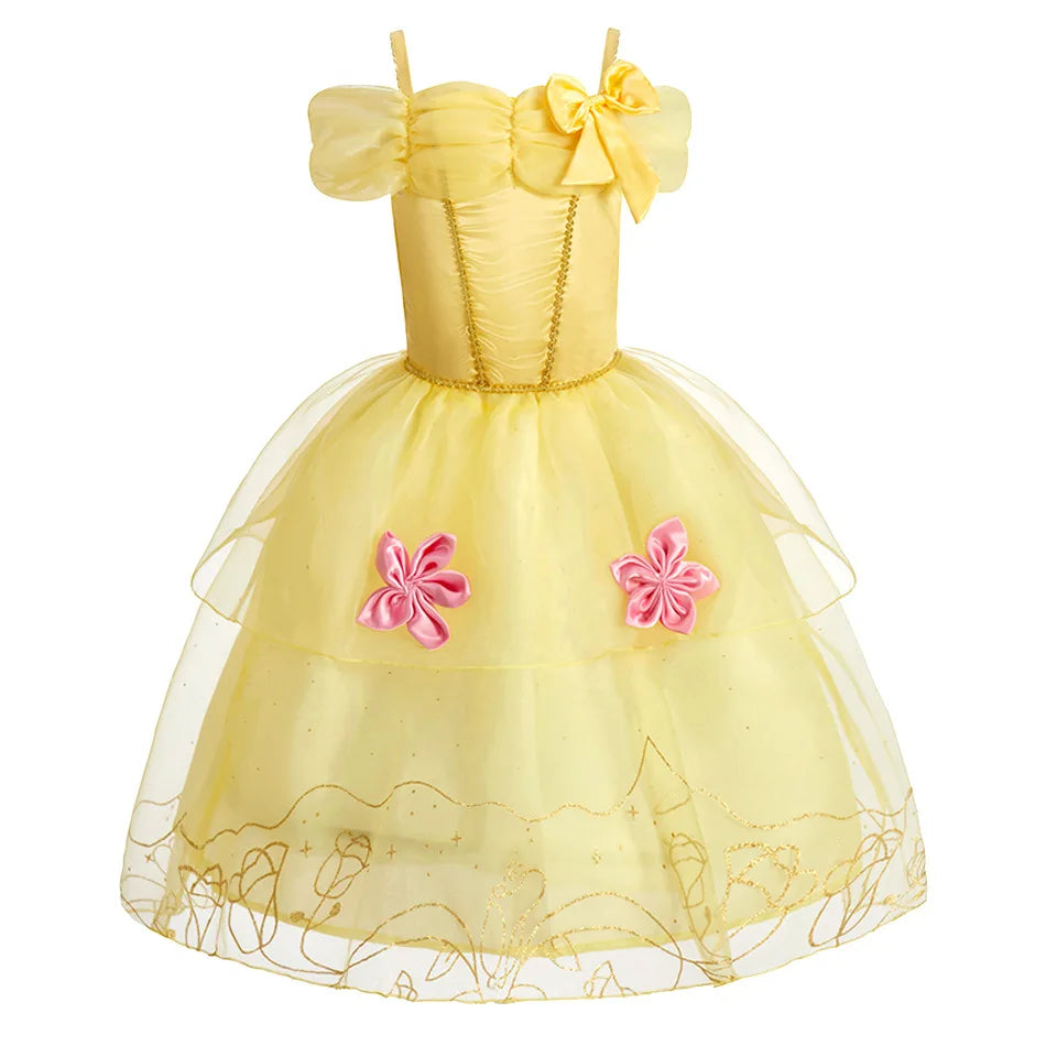 2026 Girls Costume Sleeping Beauty Aurora Princess Party Rapunzel Halloween Snow White Cosplay Costume Kid Cinderella Dress up