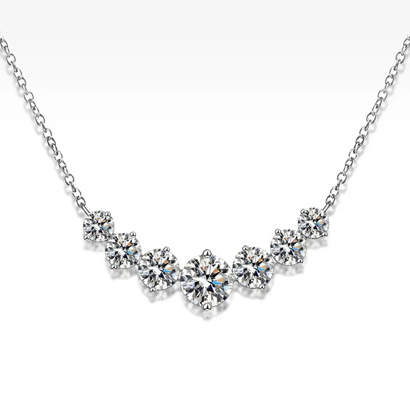 U-Smile Moissanite Necklace D VVS1 for Women D Color Sparkling Lab Diamon Luxury Necklaces 925 Sterling Silver with Certified