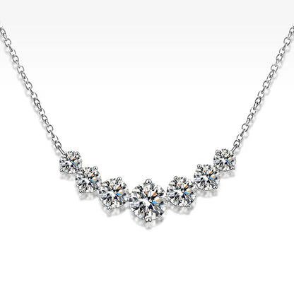 U-Smile Moissanite Necklace D VVS1 for Women D Color Sparkling Lab Diamon Luxury Necklaces 925 Sterling Silver with Certified