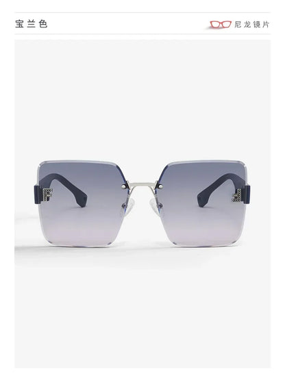 2025 New Fashion Gradient Sunglasses Women Square POLARIZED Ladies Sun Glasses Girls Rimless Vintage Luxury UV400 Gafas De Sol