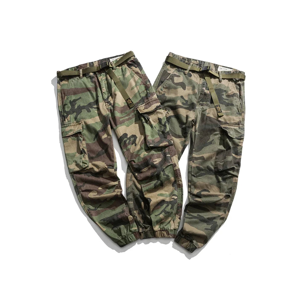 Fashion High Quality Camo Tactical Cargo Pants American Streetwear Casual Trousers Men Clothing Japanese Harajuku Joggers Male