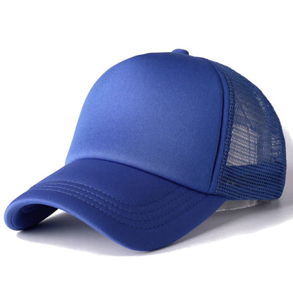 Mesh Baseball Cap Adjustable Snapback Hats For Women Men Unisex Hip Hop Trucker Cap Dad Hat Sponge Soft Breathable Black