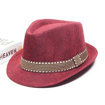 Summer Fedoras Spring and Summer Korean Party Jazz Hat Cotton Linen Top Hat  for Buchet Hat Panama Cap