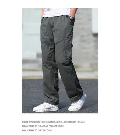 Men's Pants New Cargo Pants Outdoor Casual Pants Cotton Comfortable Thin Style Sweatpants Multi-Pocket Work Pants