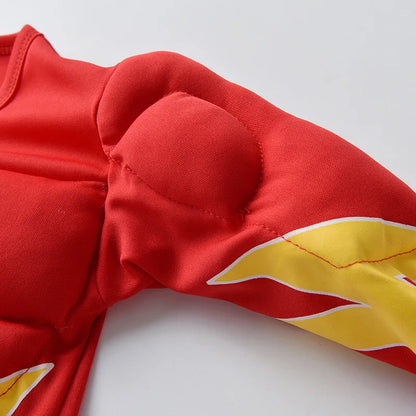 The Superhero Flash Men Cosplay Costume Kids Boys Girls Tops Pants With Mask Allen Muscle Suit Halloween Party Children Casual