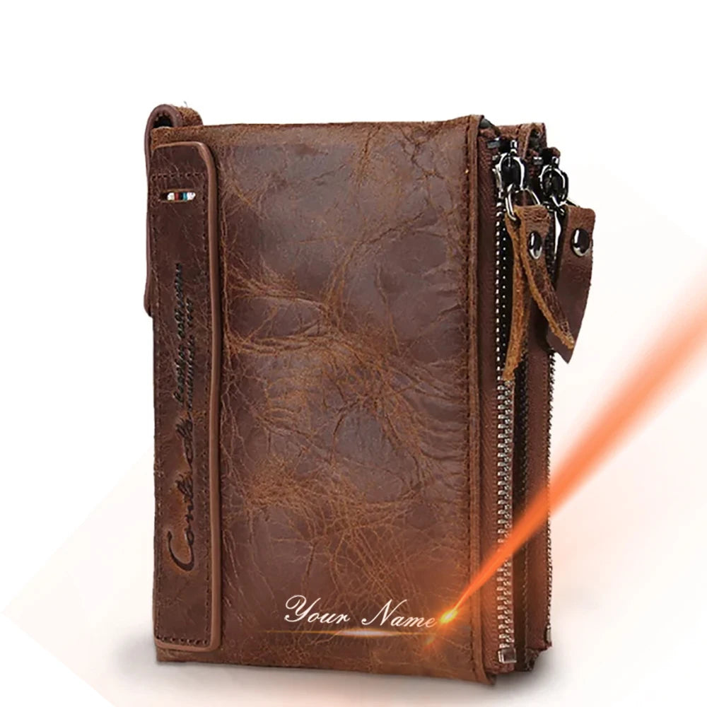 Genuine Leather Short Wallets for Women Luxury Designer Coin Purse Female Money Clip Card Holder Customize Men Wallets