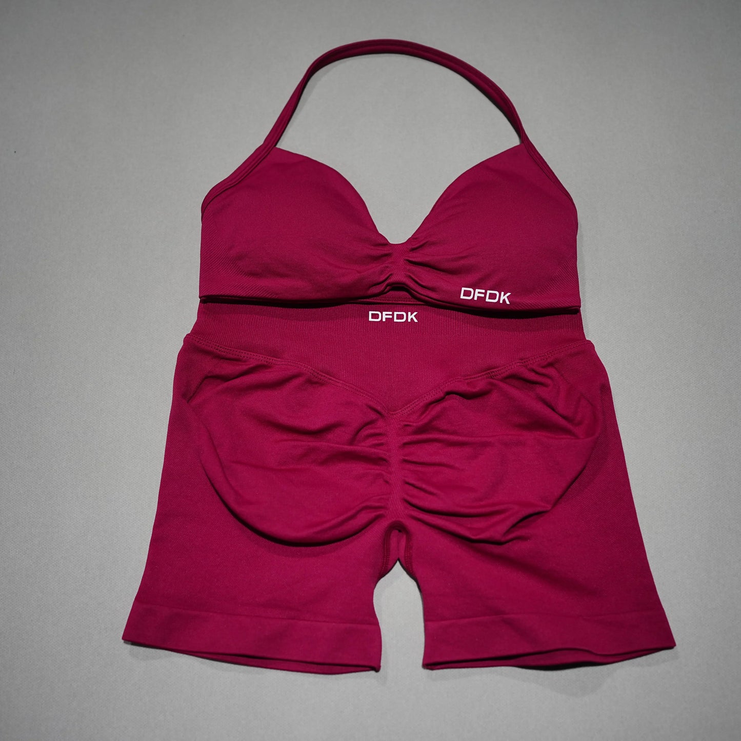 Women 2PCS Fitness Sports Set Lace Up Yoga Bra High Waist Short Leggings Seamless Cycling Running Workout Activewear