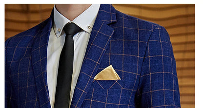 Blazer Vest Pants Groom Wedding Dress Stage Party Suit Three Piece Set and Two Piece Set Mens casual business classic plaid suit