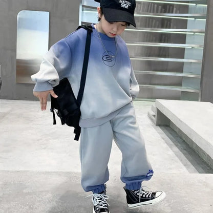 Print Sweatshirt Set Boy Autumn Winter Boys Sets Children's Clothing Top Bottom Costume Child Kids Clothes Suit Boy's 4 Years