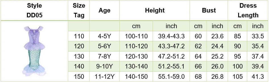 Little Girls Summer Clothing Children Ariel Mermaid Cosplay Blue Green Pink Sunshine Beach Enjoy Vacation Princess Ruffles Dress