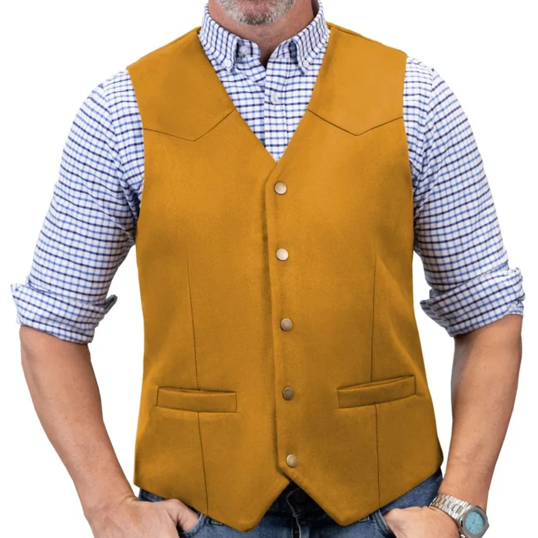 Men Vest Gold Suede Velvet Single Button V Neck Waistcoat For Wedding Birthday Party Business Work Daily Casual Men Suit Vest