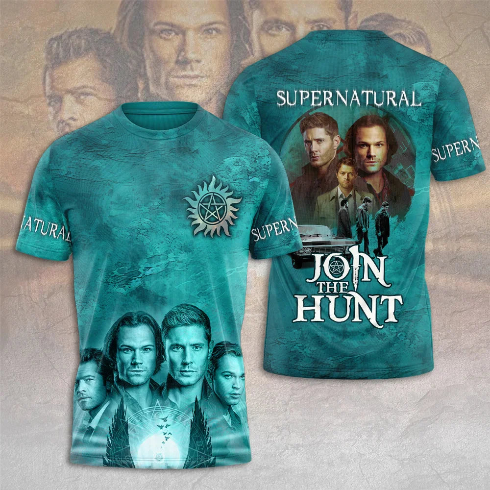 Summer Supernatural TV Series 3D Printing Tshirt Fashion Men Women Harajuku Short sleeve O-neck Tee Top Oversized Clothing