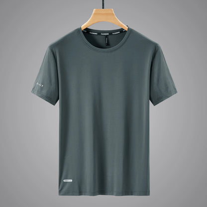 89% Nylon Quick Dry Sport T Shirt Men'S 2025 Short Sleeves Summer Casual OverSize 6XL 7XL 8XL Top Tees GYM Tshirt Clothes