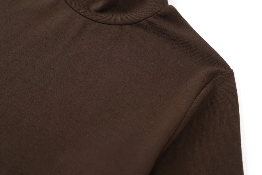 AS AW25 woman clothing mockneck + elegance slip satin dress matching look adjustable maxi floor length lady wear