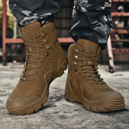 Outdoor High Top Mens Waterproof Fashion Platform Sneakers Ankle Botas Casual Shoes Combat Boots Male Black Large Size 47