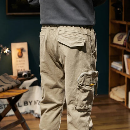 Joggers Cargo Pants Mens Casual Hip Hop Multi-Pocket Male Trousers Sweatpants Streetwear Techwear Tactical Khaki Pants BLW9106